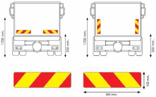 KIT 2 Pannelli autocarro portata ≥3500KG ECE ONU 70 01